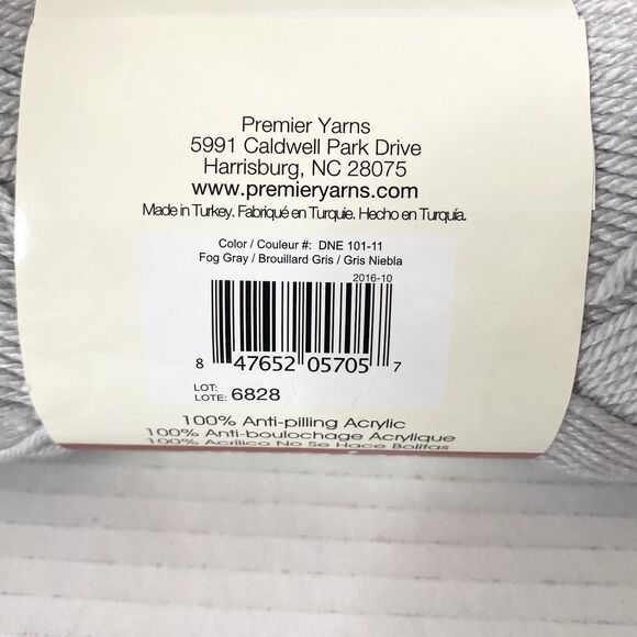 Premier Yarns Everyday Baby 4 oz/ 308 yds Anti-Pilling Acrylic Lot of 2 Fog Gray - Picture 5 of 5